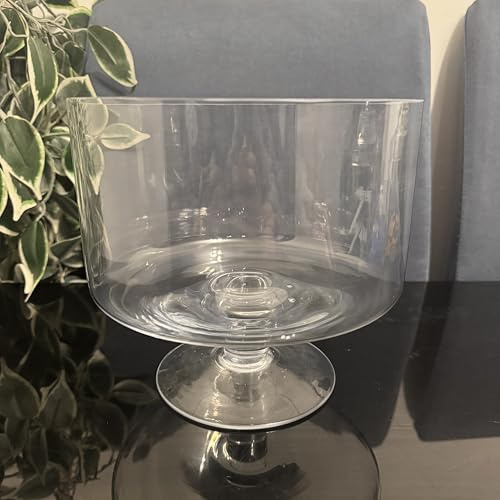 LIAMRA Glass Footed Trifle Bowl Dessert Trifle Dish Sweet Fruit slalad Dessert Serving Bowl Dish on Pedestal