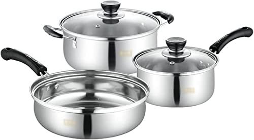 TATSEN 5 Piece Stainless Steel Pan Frying Pan Set Pressure Cooker Cooking Stew/Pot Milk Steamer/Soup Pot Kitchen Pan Set