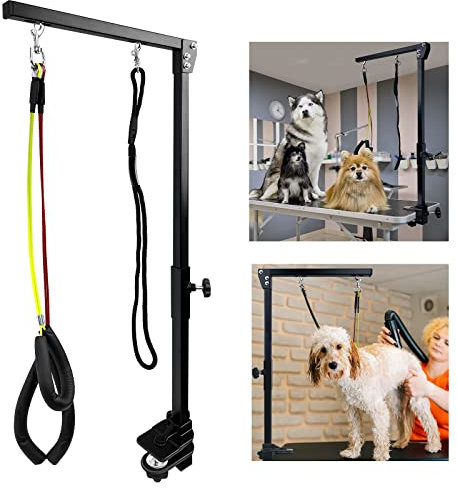 LARS360 Tischständer für die Tierpflege, Pflegearm mit Klemme, Hängegeschirr für Nageltrimmen, Höhenverstellbar Tierpflegearm für Kleine/Mittlere Hunde