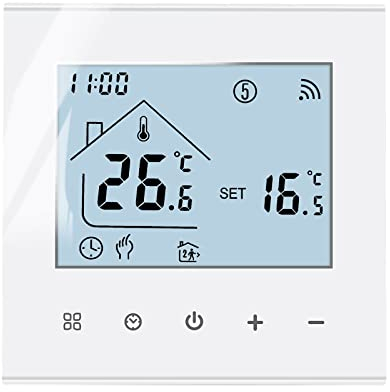 MincoHome Smart Thermostat Energie sparen WiFi Digitales Raumthermostat Fußbodenheizung Temperaturregler Kompatibel Amazon Alexa, Google Assistant (Weißes Warmwasserbereitung/Gas-Heizkessel)