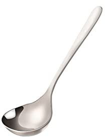 Cucharones Cuchara de bebida de acero inoxidable manija larga cuchara de cabeza grande profundamente cuchara de plata pequeña cucharada cuchara sopera (Size : L)