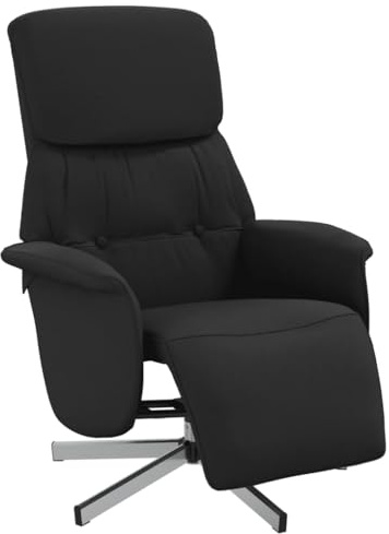 vidaXL Relaxsessel mit Fußteil Schwarz Stoff