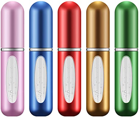 5 Stk 5ml Parfümzerstäuber,Nachfüllbare Parfüm Zerstäuber Taschenzerstäuber | Mini Portable Sprühflaschen, Leere Spray Fläschchen Flakon Atomizer mit Fenster für Unterwegs