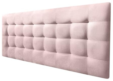 DecorQUALITY Cabecero Cama Canadá Deluxe - Cabezal Tapizado Acolchado de Tela Antimanchas - Cabecero Premium Dormitorio (Rosa Palo, 150x70)