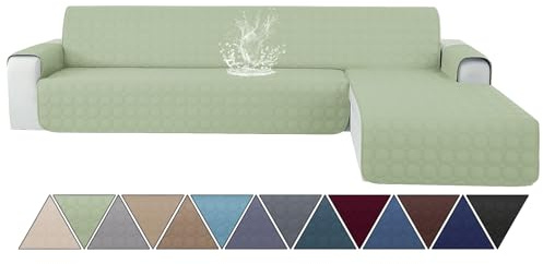 Ystyle Couch Überzug L Form 4 Sitzer wasserdichte, Sofa Cover L Shape Reversibel Universal, Sofabezug Ecksofa L Form Waschbar, Couchbezug L Form Kratzfester Für Katze Hund, Mintgrün