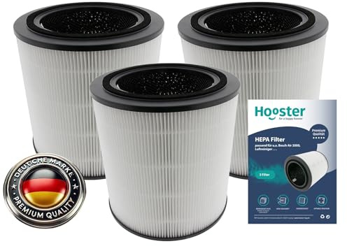 3 filtros compatibles con purificador de aire Bosch Air 2000 | Filtro HEPA/carbón activo 3 en 1 para una óptima purificación del aire