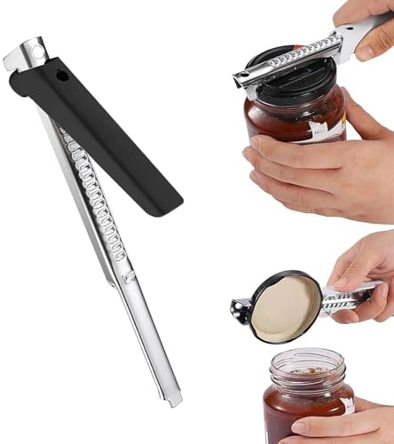 Effortless Arthritis Jar Opener, Dosenöffner Manuell Lid Opener, Non-Slip Flaschenöffner für Senioren, Multifunctional Deckelöffner für Senioren Schwache Hände (1 Artikel,Schwarz)