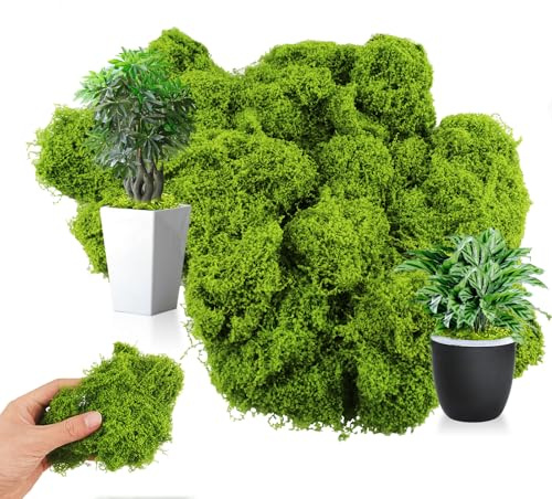 TAIXING 100g Light Green Artificial Moss for Plant Pots, Premium Faux Moss for Interior Landscape Model Making - Odorless