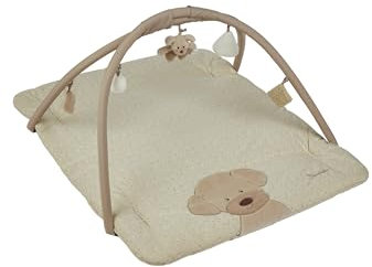 Sterntaler Spielbogen Hund Lucky - Spielbogen aus weichem Flausch, samtigem Velour und bedrucktem Baumwoll Mischgewebe - Baby Spieldecke mit Bogen und Spielfiguren zum Abnehmen, sandfarben