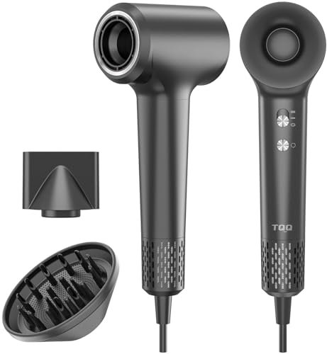 TQQ Haartrockner, 200 Million Negativ Ionen Fön, 110.000 U/min Bürstenloser Motor Schnelles Trocknen Föhn, 57dB Geräuscharm Haarföhn für Zuhause, Reisen