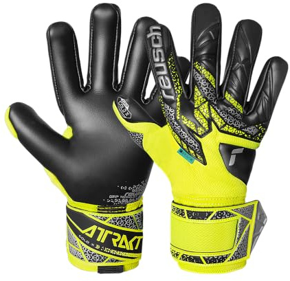 Reusch Attrakt Gold X NC ventilerande målvaktshandskar män och kvinnor fotbollshandskar för vuxna professionella belägg lämpliga för alla väderförhållanden och spelfält