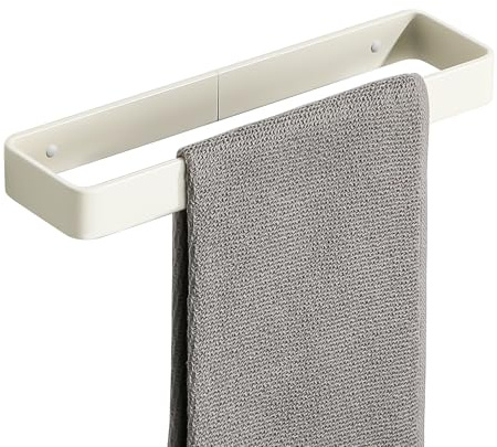 SAYAYO Handdukshållare Utan Borrning 30CM Handduksstång Utan Borrning Självhäftande Handdukshållare Creme Vit Väggmonterad Aluminium Badhanddukshållare för Badrum och Kök