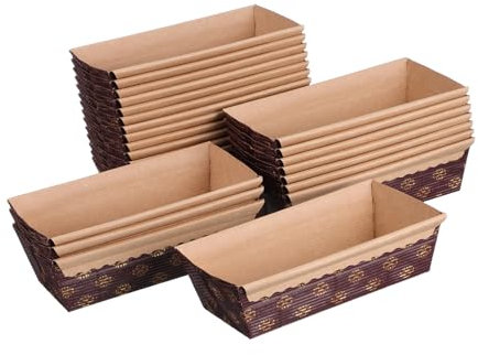 Amosfun 25 Piezas Bandeja De Pan Corrugada Mini Moldes De Papel Para Pan Moldes Desechables Para Hornear Bandejas De Papel Para Pasteles Hornear Casero Pequeño