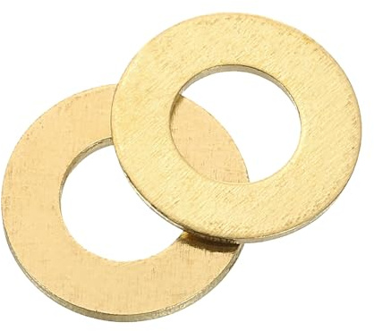 sourcing map M8 flache Unterlegscheiben, 20 Stück, Messingring, flache Unterlegscheiben, 16 mm Außendurchmesser, 0,8 mm dick, Metall-Dichtungsring für Schrauben, Bolzen, Muttern