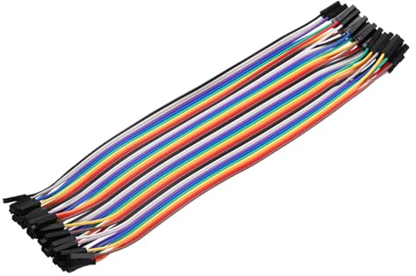sourcing map Female to Female 40Pin Breadboard Jumper Wire 2.54mm Pitch Ribbon Cable 20cm Long Electronics Breadboard Ribbon Cables for Breadboard Electronic Projects Pack of 1