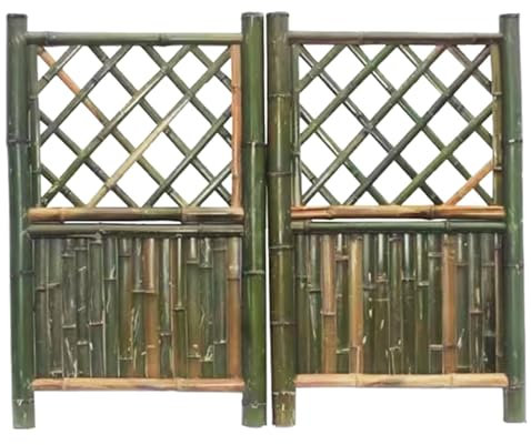 GOCHUSX Portail De Clôture en Bois, Portail De Jardin Double en Bois, Portail Double Battant en Bois pour Cour Extérieure Résidentielle, Patio Et Entrée(120x120cm)