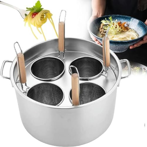 CVNIMV Pentola per Pasta in Acciaio Inox, Set per cuocere la Pasta con cestello scolapasta - Pentola per la Cucina di casa, 45 cm, 5 Fori