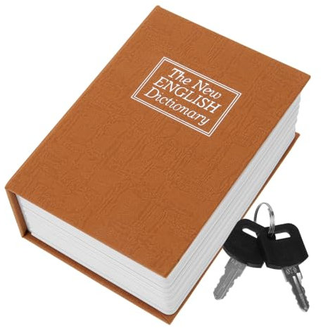 VILLCASE Tirelire De Livre, Boîte De Rangement Mini Avec Serrure De Sécurité, Couleur Café, Coffre-fort Décoratif Pour Bureau Et Chambre, Volume Compact Pour Usage Quotidien