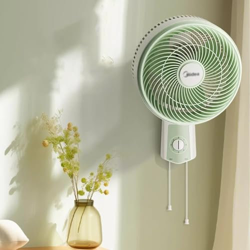YAVYAV Ventilateur Mural Oscillant Léger De 30 Cm, Ventilateur De Circulation D'air Avec Télécommande, 3 Vitesses, Pour Chambre, Cuisine, Salle De Bain