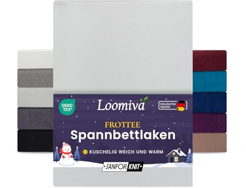Premium Textiles Frottee Spannbettlaken, 80% Baumwolle - 20% Polyester, 10 Farben, für Matratzen 25-35 cm (Weiß, 140-160 x 200 cm | Steghöhe bis zu 25 cm)