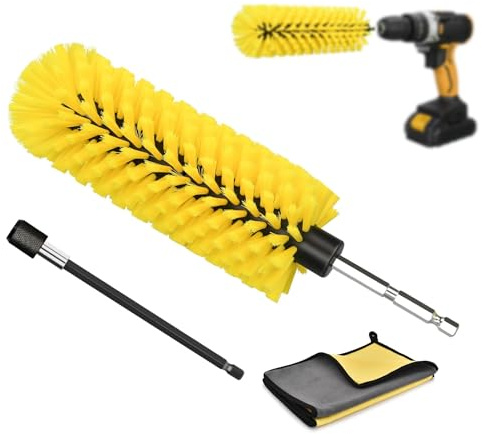 Auto Felgenbürste für Akkuschrauber, Alufelgen Felgenreiniger Bürste Wheel Brush Set zur Bohrmaschine - Für eine schnelle & mühelose Reinigung bis tief ins Felgenbett Kratzfreie Wäschen Pflege