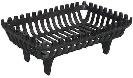 Relaxdays Kaminrost, Feuerbock für Kamin, HBT: 18 x 46 x 31 cm, massiv, schwer, Feuerrost mit Füßen, Gusseisen, schwarz