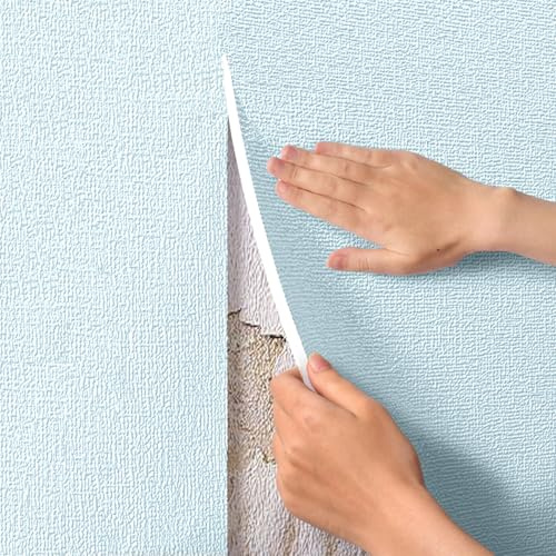 Aeovot Rouleau de Papier Peint Autocollant Isolant Thermique Anti Humidité Bruit Imperméable 5 mm Papier Peint Adhesif Revetement Mural - Matériau Mousse XPE Coussin Mural pour Salon(Bleu,50cmx3m)