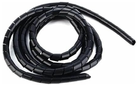 Cable Tidy SleeveSpiral Wrap 5 Meter Pipe Cable Protective Sleeve 6mm to 14mm Band Winding Wire Sleeving Spirals Wrap Sleeves Flame(Black,8mm inside diameter)