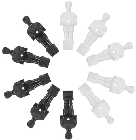 KICHOUSE Ricambio 10 Pezzi Giocatori Calcio Balilla Braccioli Accessori per Biliardino Portatili e Neri Figure Calcio da Tavolo per Gioco Sociale e Allenamento Coordinazione