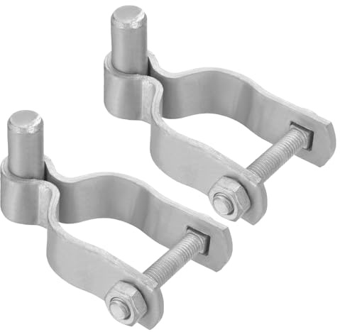 sourcing map Chain Link Fence Gate Post Hinge, Galvanized Steel Chain Link Fence Gate Male Hinge for 1-9/16 in OD Post Gate Hinges with Bolts and Nuts for Backyard, Farm Garden Door, 2pcs