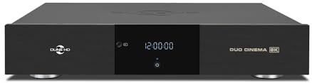 Dune HD Duo Cinema 8K, Lecteur Multimédia Haut de Gamme à Double Système 43cm, Android TV Box, 2 Sorties - entrées HDMI, 2 Racks HDD, commutateur/répartiteur HDMI 8k Professionnel, 12/96