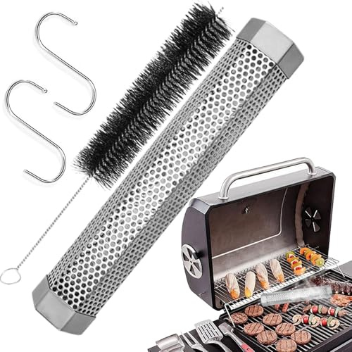 Tubo Per Affumicatore Per Grill A Pellet - Design Esagonale In Acciaio Inossidabile Con 2 Ganci, Generatore Di Fumo Di Lunga Durata, Tubo Per Pellet Di Carbone Per Fumare Formaggio Manzo Pesce Noci Co