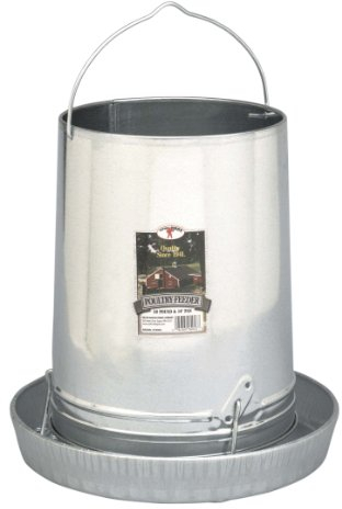 Hanging Poultry & Gamebird Feeder with Feed Pan, 30 Lb Galvanized Steel