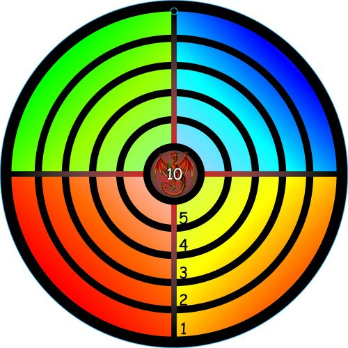 Holzspielerei Zielscheibe bunt, hochwertige Zielscheibe aus Holz, 32 cm Durchmesser, ideal für Pfeile mit Saugnapf