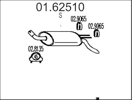 MTS Silencieux arrière Pot d'Échappement 01.62510