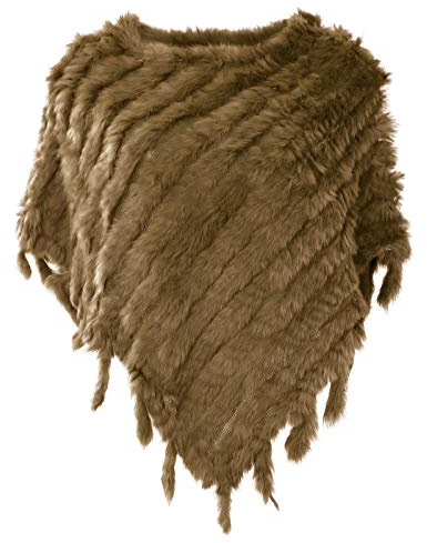 Glamexx24 Topstyle Damen Weste Echtfell Poncho Kaninchen Hasenfell