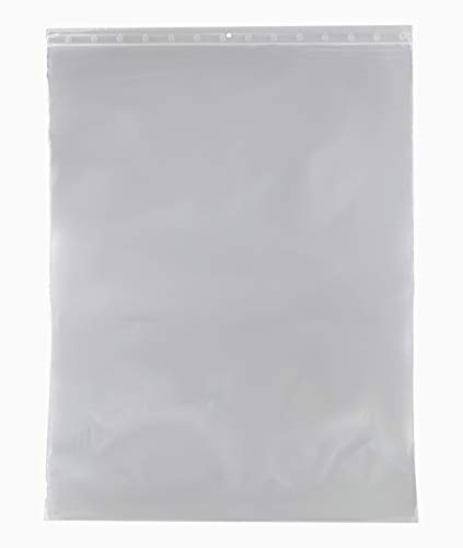10 sachets à fermeture zip format 350 x 450 mm 35 x 45 cm pochette zip qualité alimentaire aux normes CEE 50 microns grand sachet congélation sac emballage solide recyclable avec trou de suspension