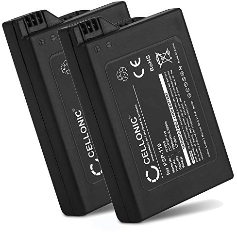 2x CELLONIC Batteria compatibile con Sony PSP 1 (PSP-1000, 1001, 1002, 1003, 1004, 1005, 1006, 1007, 1008, 1010) PSP Fat, 1800mAh 3.6V - 3.7V - Ricambio per consolle controller palmare