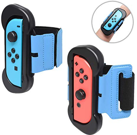 FYOUNG Armband für Just Dance 2025 2024 2023 2022 2021, 2 Pack Verstellbare Elastische Armbänder für Zumba Kompatibel mit Nintendo Switch/Switch OLED - Schwarz