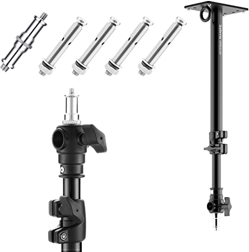 Selens Photography Camera Wall Ceiling Boom Arm Mount Light Stand with 3/8 1/4 Thread Mounting Up to 55cm Adjustable for Photo Studio Desk Monolights Strobe Light Softbox Overhead Video