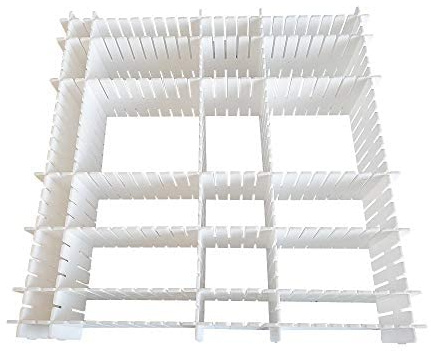 JSF Schubladenteiler Schubladeneinteiler12 Stück Schubladentrenner Verstellbar Schubladen Ordnungssystem Weiß Trennwände, verstellbar Für Schrank Unterwäsche Socken DIY Schreibtisch Organizer