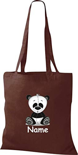 Shirtinstyle Stoffbeutel Tasche, Tiermotiv Panda mit Wunschnamen, Natur Zoo Tiere Animal, Geschenk, Baumwolltasche, Logo, Spruch, Verwandschaft, Motiv