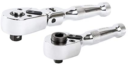 ARES 42042-teiliges 3/8-Zoll-Antriebs-Flexkopf-Ratsche und 1/4-Zoll-Antrieb, Stubby Ratsche und Bit-Treiber-Set – Premium-Chrom-Vanadium-Stahlkonstruktion & hochglanzpolierte Oberfläche