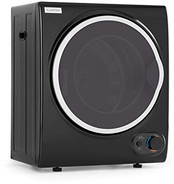 KLARSTEIN Jet Set 2500 - sèche-linge, par extraction, chargeur frontal, 850 W, pose libre/encastré, 2,5 kg, élément chauffant PTC, réglable jusqu'à 60 °C, minuterie 20 à 200 mn, compact, noir