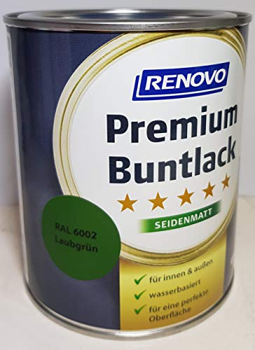 0.75 Liter RENOVO Premium Buntlack seidenmatt, RAL 6002 Laubgruen