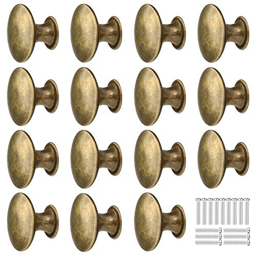 GOTRUST 15 Bouton de Meuble Vintage Bronze, Boutons de Tiroir 30mm Poignées, Boutons de Placard Ronds, Bouton de Poignée Rétro en Métal avec Vis pour Placard Armoire Cuisine Tables Chevet