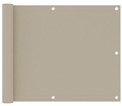 Festnight Balkon Sichtschutz Balkonsichtschutz Balkonabdeckung Balkonbespannung Sonnenschutz Garten Balkonverkleidung wasserdicht Beige 75x300 cm Oxford-Gewebe