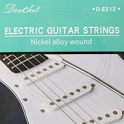 Danchet Cuerdas de guitarra eléctrica E211 de níquel, luz regular (1 juego)