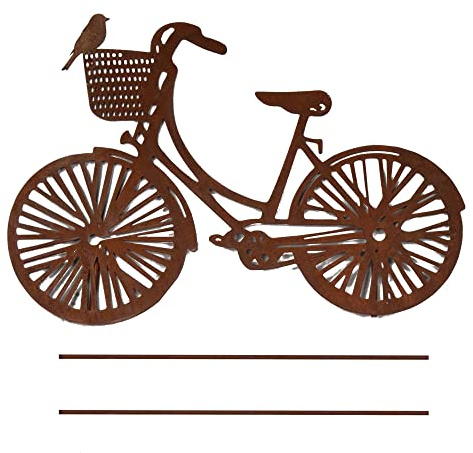 UNUS Garden Fahrrad Gartenstecker, Hollandrad Gartendeko Rostoptik | Roststecker aus Edelrost Metall, Rost Deko für Garten Terrasse Balkon