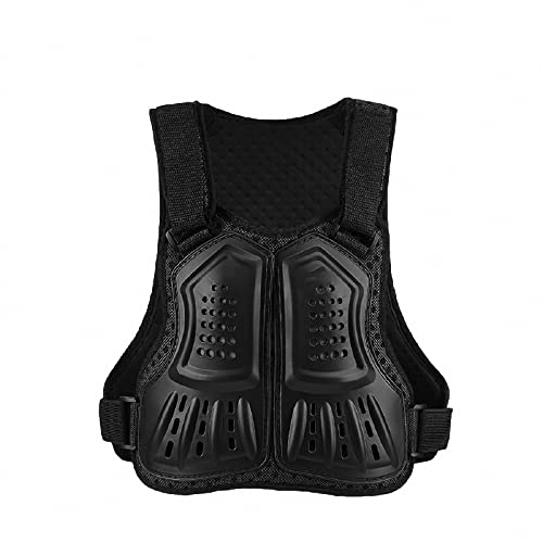 MAOTN Kinder Panzer schutzweste,protektorenweste，Motorrad Brust und rücken Schutz Protektor，reflexions protektorenjacke schutzausrüstung brustpanzer Skateboard, Fahrrad pitbike,Black,M